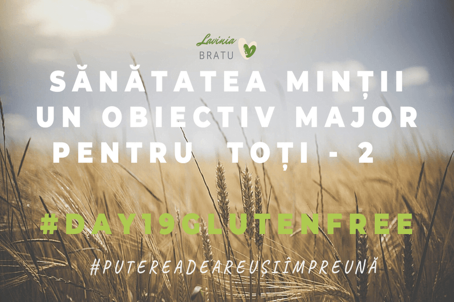 Câmp de grâu cu textul „Sănătatea minții un obiectiv major pentru toți - 2”