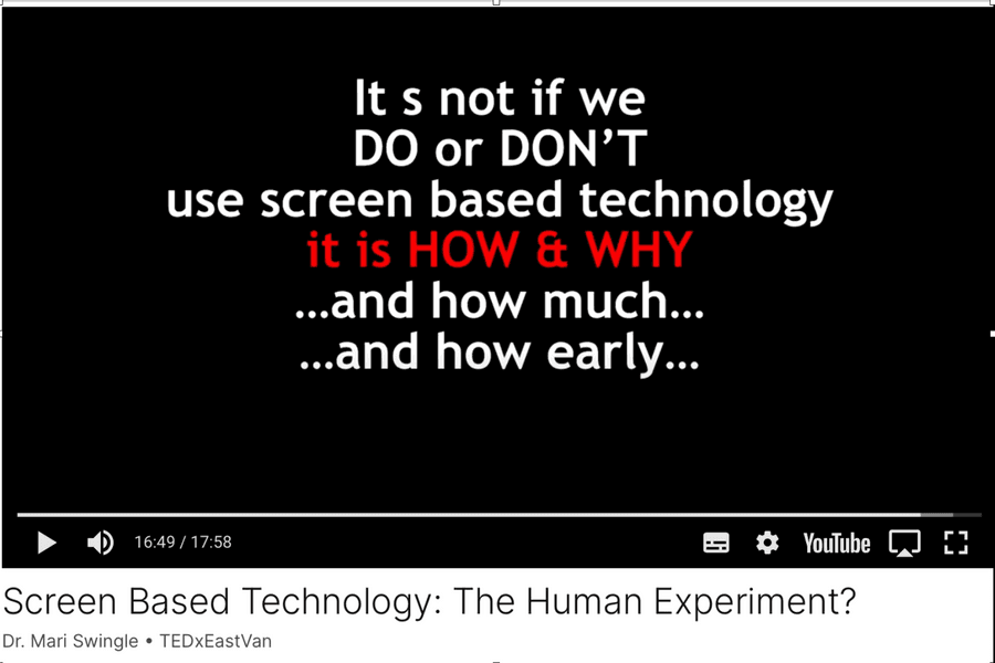Captură video cu titlul „Screen Based Technology: The Human Experiment?”