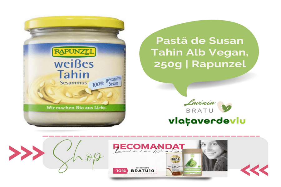 Banner cu borcanul „Pastă de susan tahin alb vegan, 250g | Rapunzel”