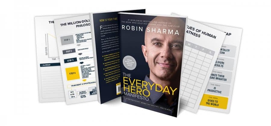 Cartea „The Everyday Hero Manifesto” de Robin Sharma, cu fișe de lucru