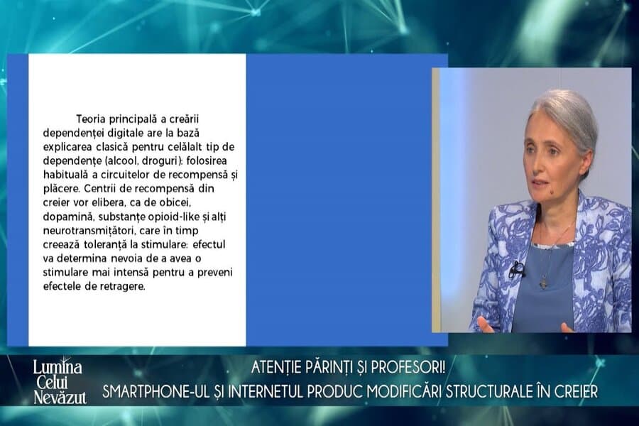 Cadru TV cu titlul „Smartphone-ul și internetul produc modificări structurale în creier”