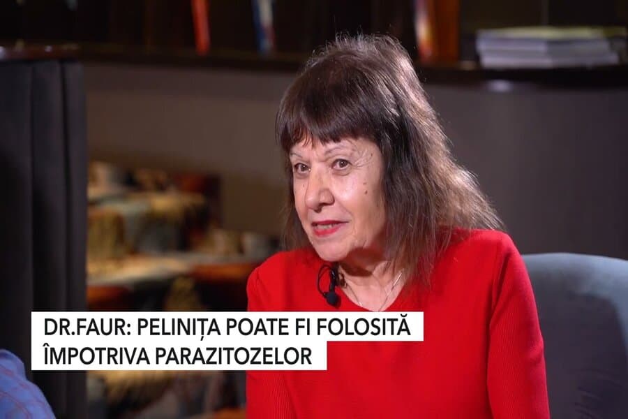 Femeie intervievată, cu subtitlul „Pelinița poate fi folosită împotriva parazitozelor”